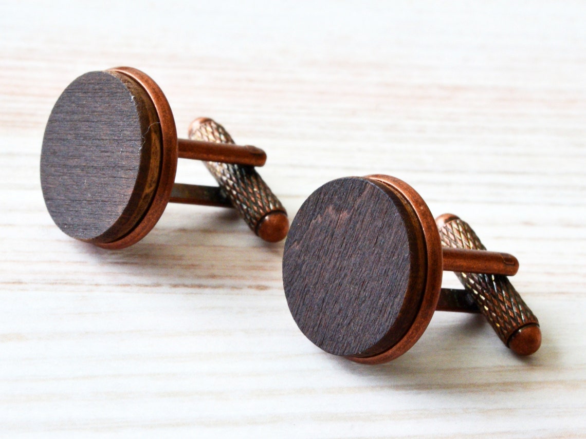 Wood Cufflinks as Groomsmen or Groom Gift Personalized Gift Etsy
