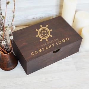 Firmenlogobox, Markengeschenke, benutzerdefinierte Geschenkbox, Business Logo Box, Geschenk für Kunden, Firmengeschenke, Holzkiste mit graviertem Logo