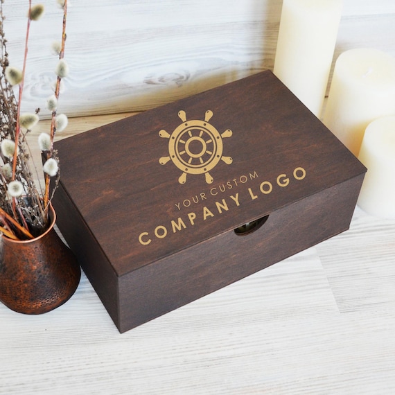 Company Logo Box, Branded Gifts, Custom Gift Box, Business Logo Box, Gift For Client, Corporate Gifts, Wooden Box with Engraved Logo