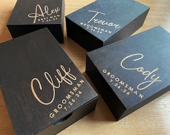 Gift Box for Groomsmen, Custom Cigar and Favors Box Personalized for Men, Best Man Gifts Proposal Box