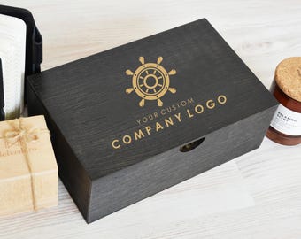 Engraved Wooden Gift Box: Custom Company Logo, Corporate Gift
