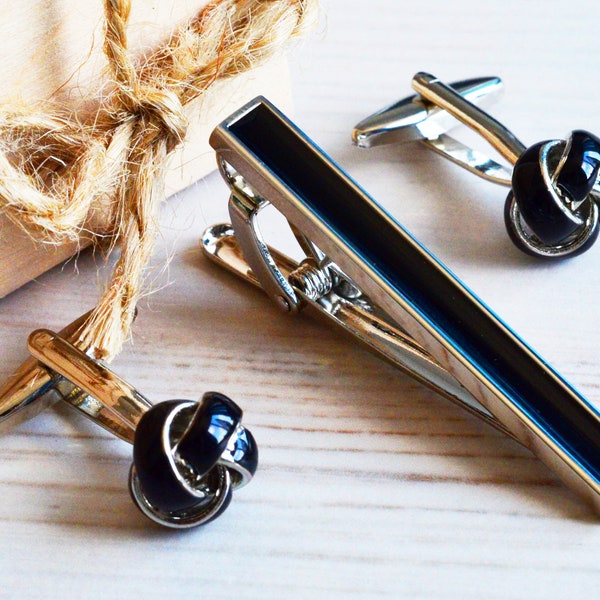 cufflink tie bar set