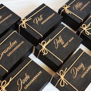 Wooden Groomsmen Gift Boxes for Gifts, Empty Box for Groomsman Gifts, Small Personalized Gift Box for Men, Custom Gift Box for Him