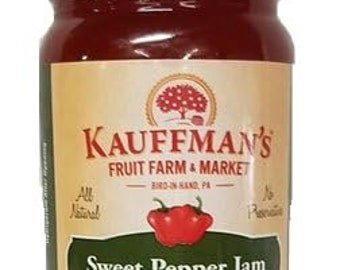 Kauffman Orchards Sweet Pepper Jam, All Natural, No Preservatives, 9 oz. Jar