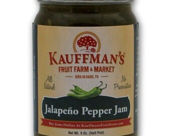 Kauffman Orchards Jalapeno Pepper Jam, All Natural, No Preservatives, 9 Oz.