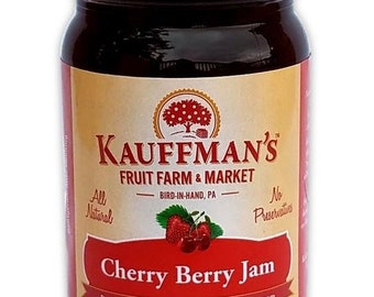 Kauffman Orchards Cherry Berry Jam, All Natural, No Preservatives, 9 oz. Jar