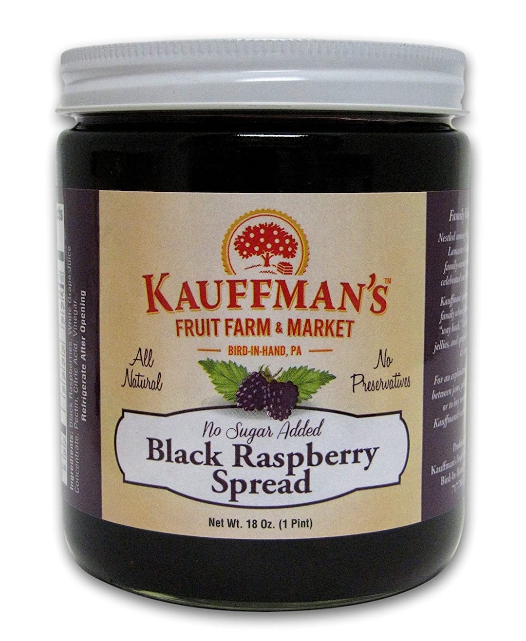 Kauffman Orchards Seedless Black Raspberry Jam, All Natural, No ...