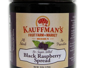 Kauffman Orchards Seedless Black Raspberry Jam, All Natural, No Preservatives