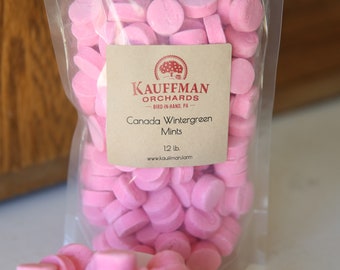 Kauffman Orchards Wintergreen Pink Candy Canada Mint Lozenges