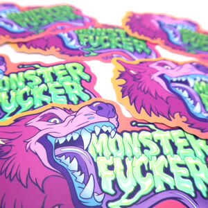 Monster Fucker Holographic Vinyl Sticker - Etsy