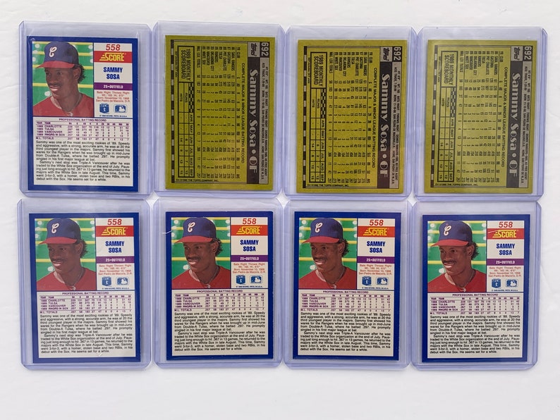 1990 Topps Sammy Sosa 692 Rookie Card Lot of 18 | Etsy