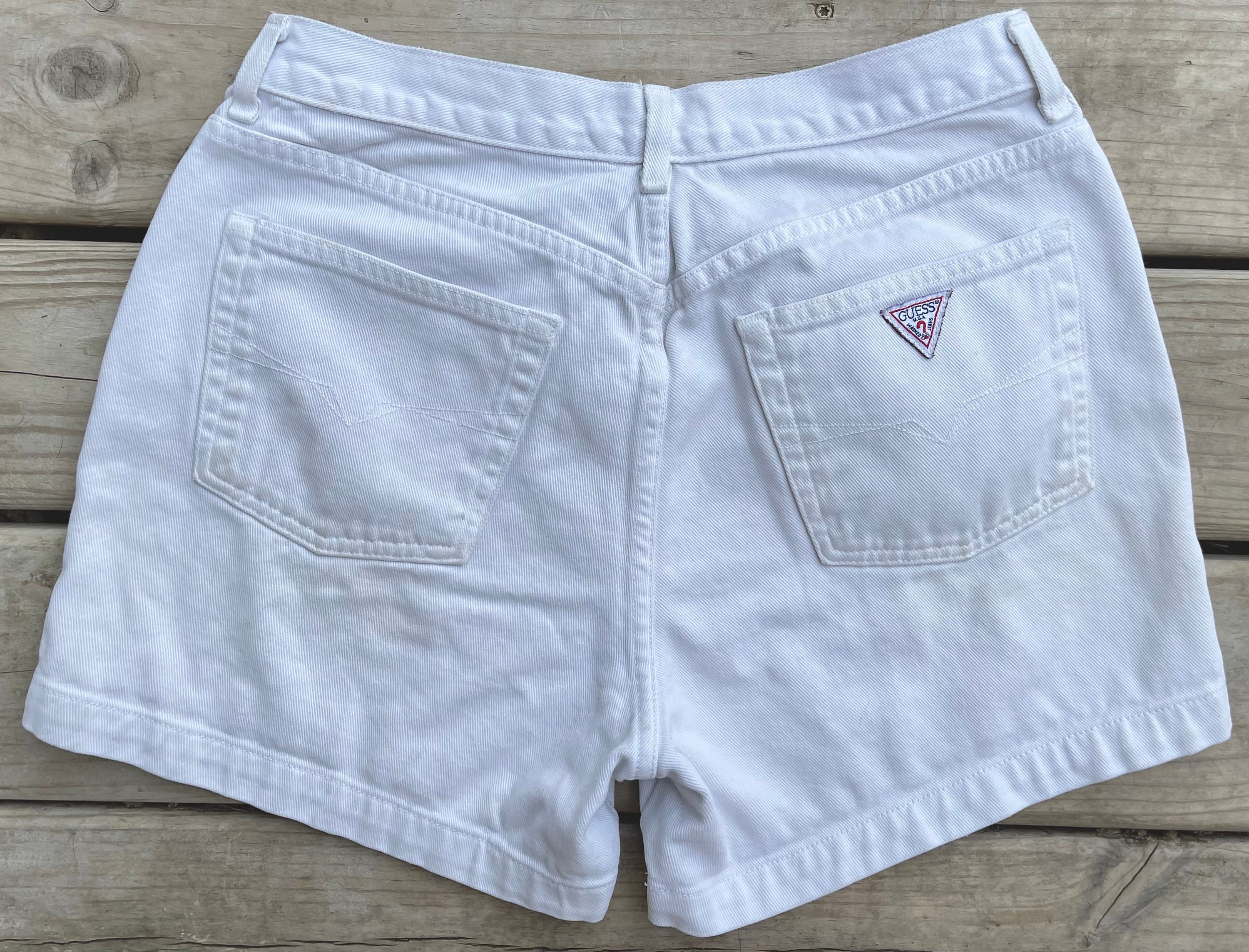 Vintage White Guess Shorts Etsy