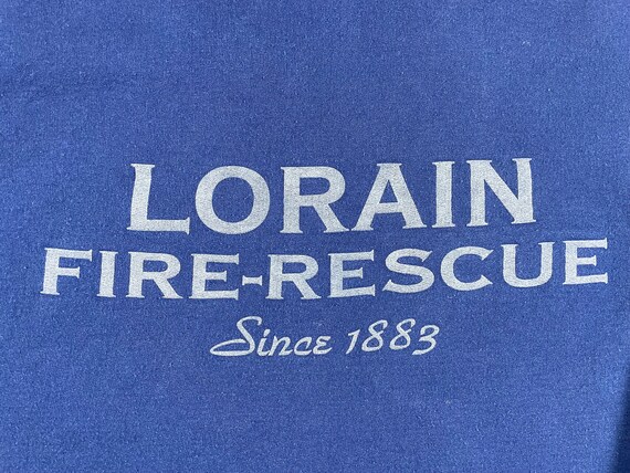 Vintage Lorain Firefighters Hooded Sweatshirt, Vi… - image 4