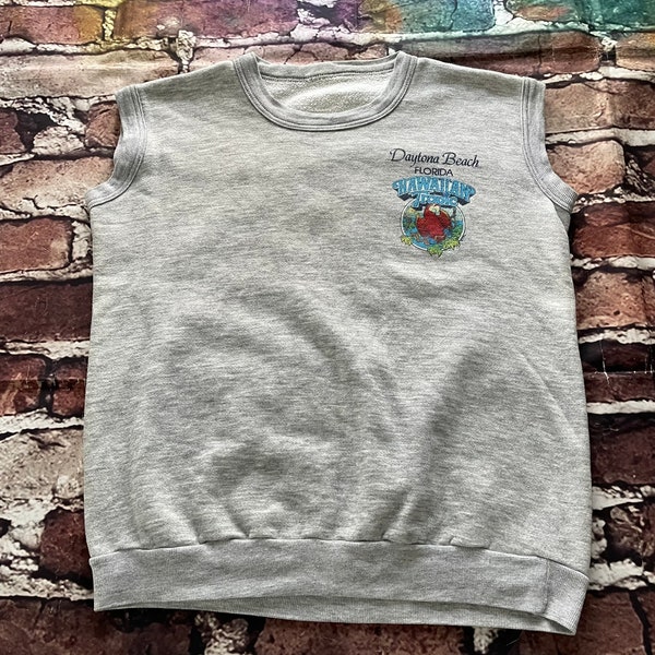 Vintage 1980’s Daytona Beach Hawaiian Tropic Sleeveless Crewneck Sweatshirt