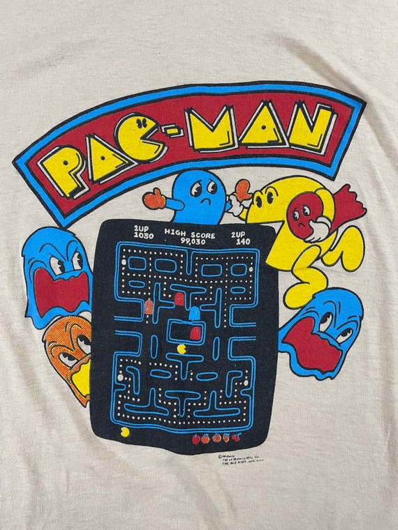 Vintage 80’s Pac Man Single Stitch T Shirt, Video… - image 3