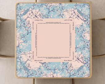 Cherry Blossom Mahjong Mat with Instructions (Rules), Elegant Sakura Floral Mahjong playing pad with Bag