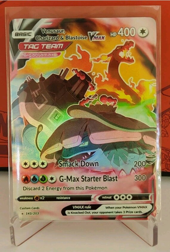 Legendary Rare Shiny Pokemon Charizard Venasaur Blastoise Vmax Etsy Uk