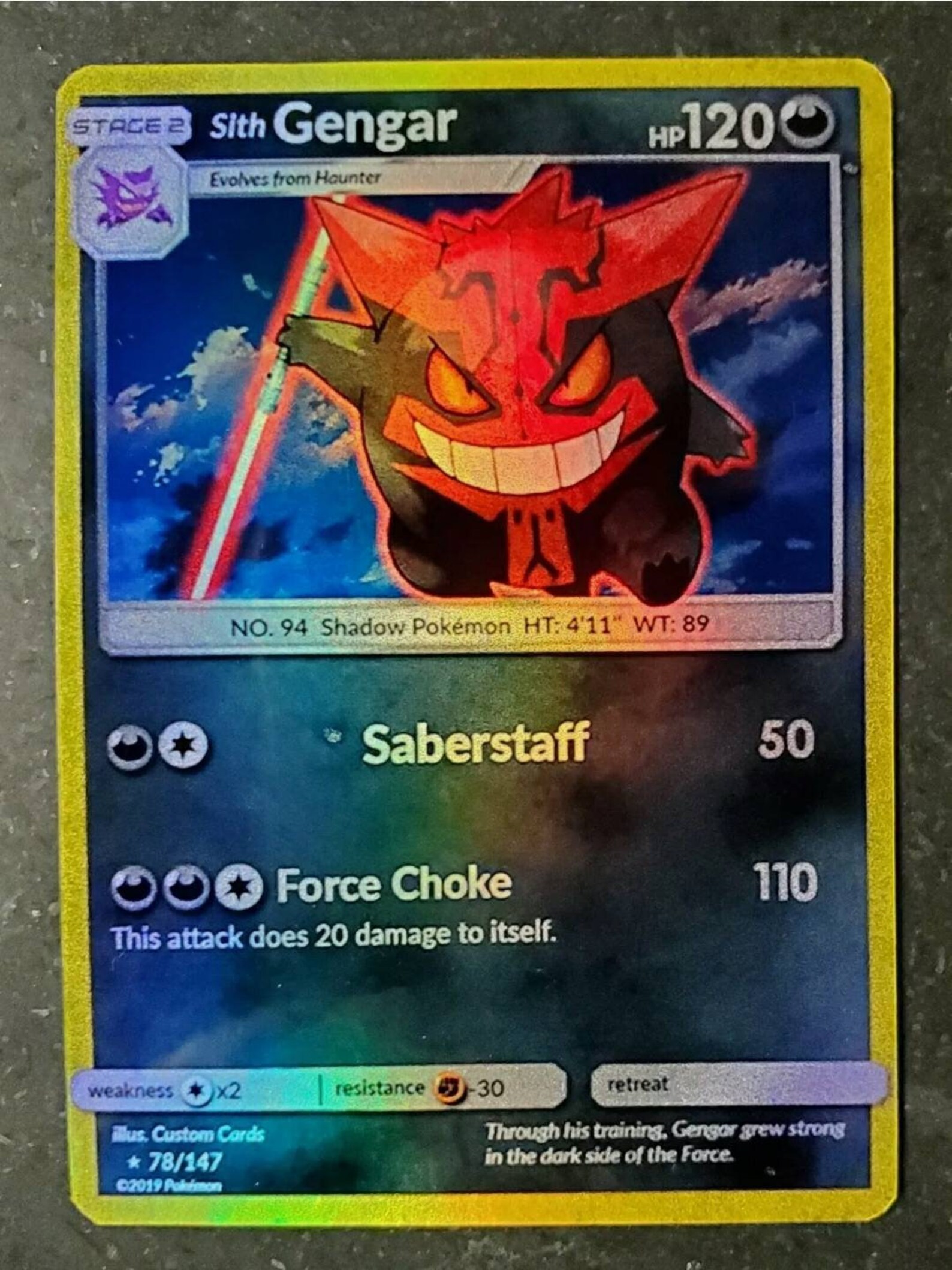 POKEMON SITH GENGAR Rare Pokémon Card Proxy legendary Shiny Etsy