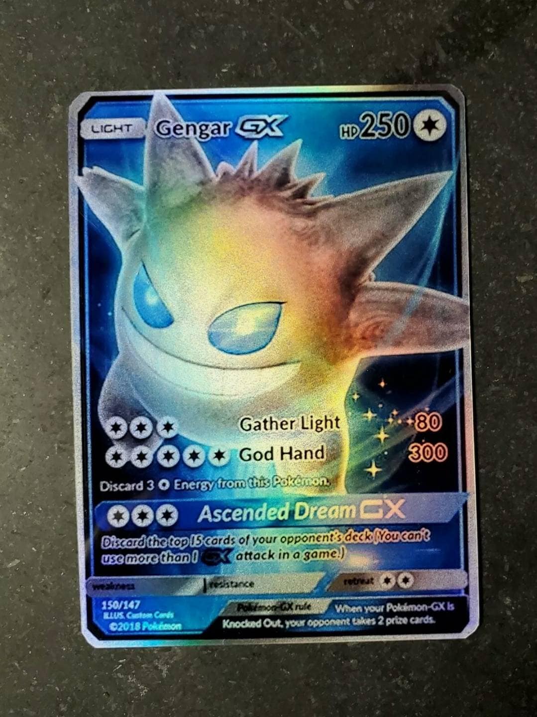 Legendary Shiny Rare POKEMON: LIGHT GENGAR Gx Full Art - Etsy