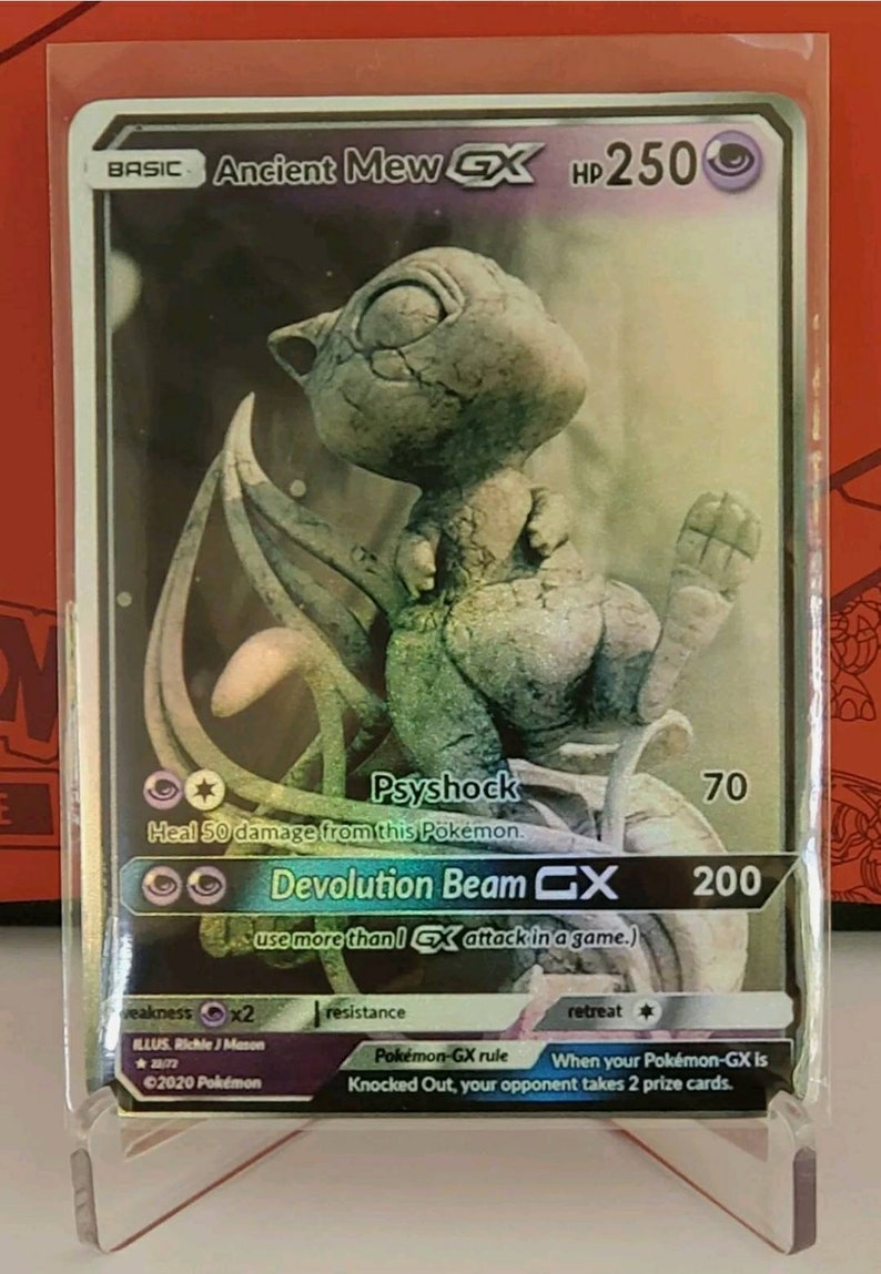 Rare Legendary Shiny POKEMON Orica Card ANCIENT Mew GX Etsy