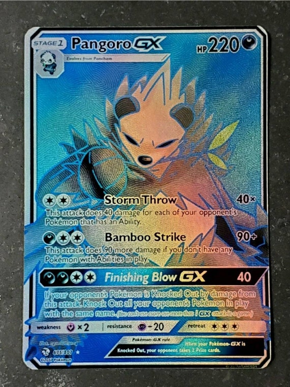 Ultra Rare Legendary Shiny Pokemon Pangoro Gx Handmade Etsy Ultra Rare Legendary Shiny Pokemon Pangoro Gx Handmade Etsy