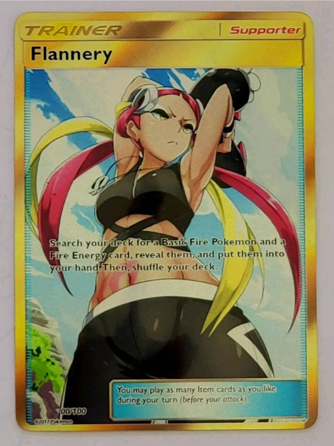 Legendary Rare Shiny POKEMON FLANNERY FULL Art Holographic Etsy
