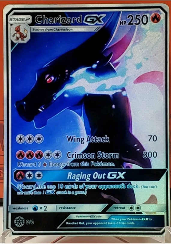 Legendary Rare Shiny Pokemon Charizard Gx Full Art Holo Etsy Canada