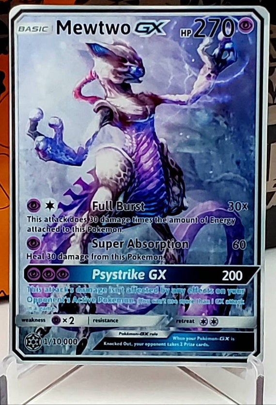 Legendary Rare Shiny Pokemon Mewtwo Gx Custom Orica Pokemon Etsy Nederland