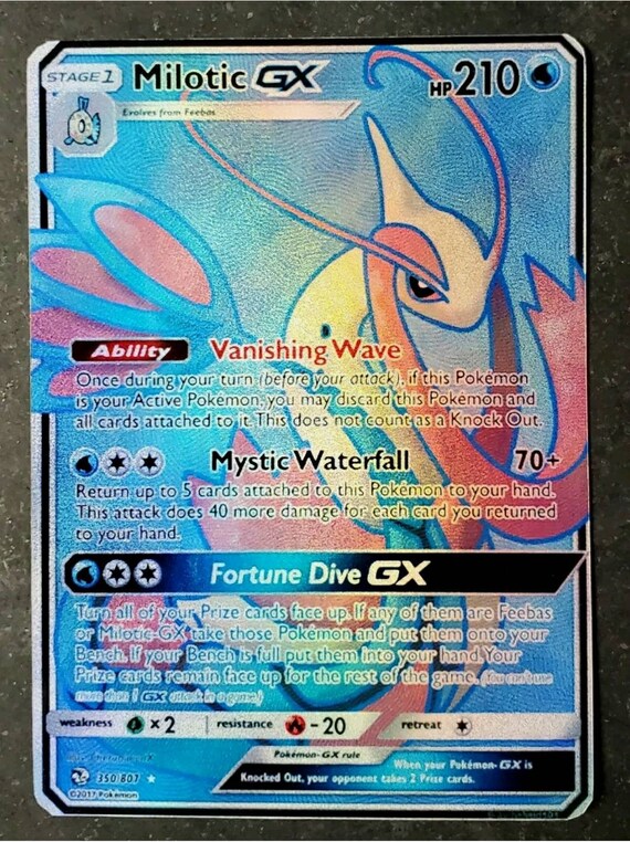 Ultra Rare Legendary Shiny Pokemon Custom Orica Card Milotic Etsy