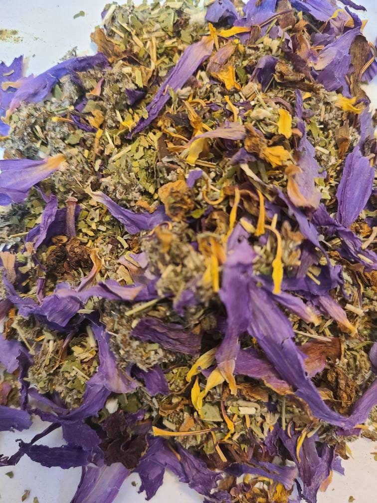 Blue Lotus Nymphaea Caerulea Lavender And Passion Flower Etsy