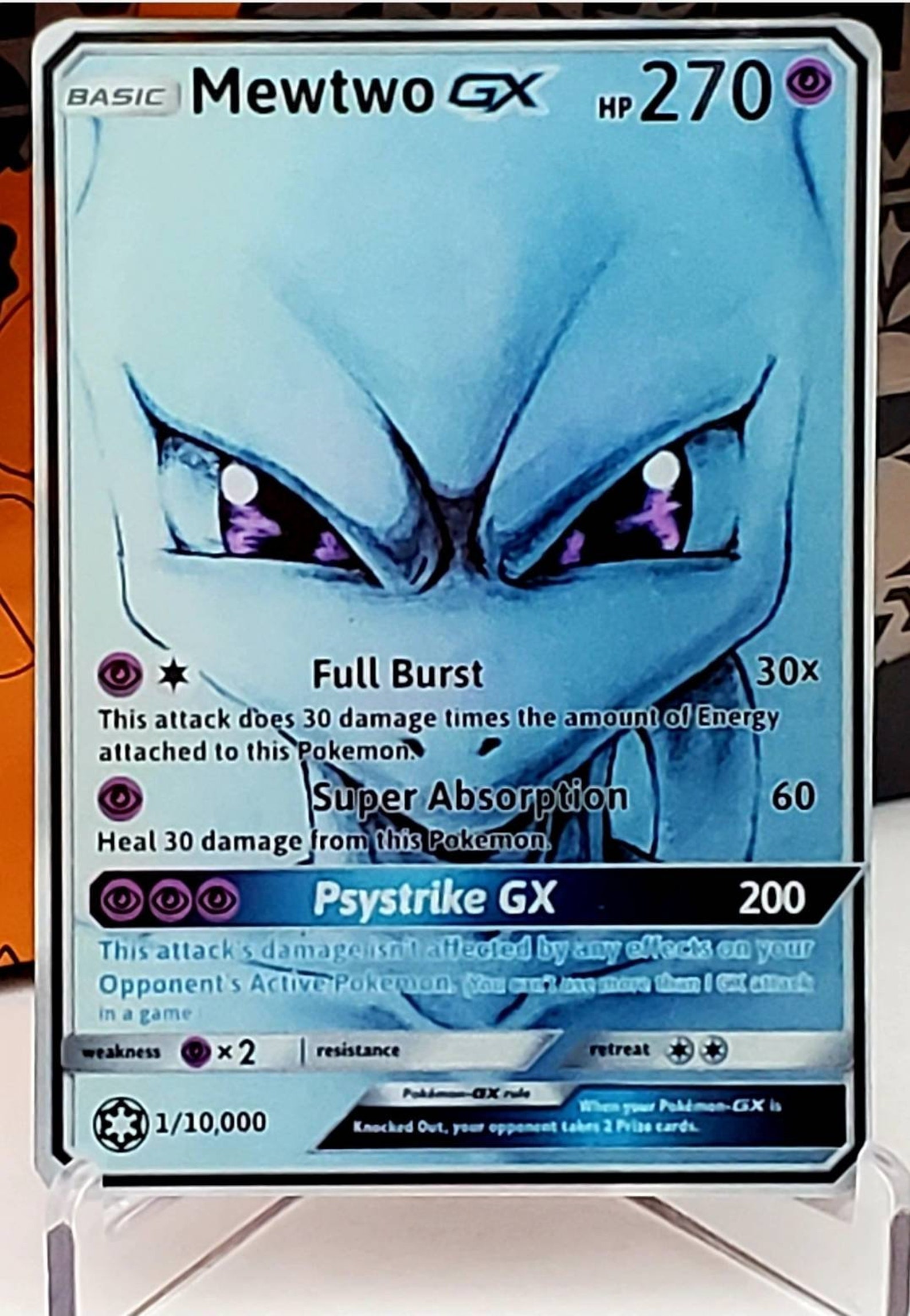 Legendary Rare Shiny POKEMON MEWTWO Gx Full Art Holographic | Etsy