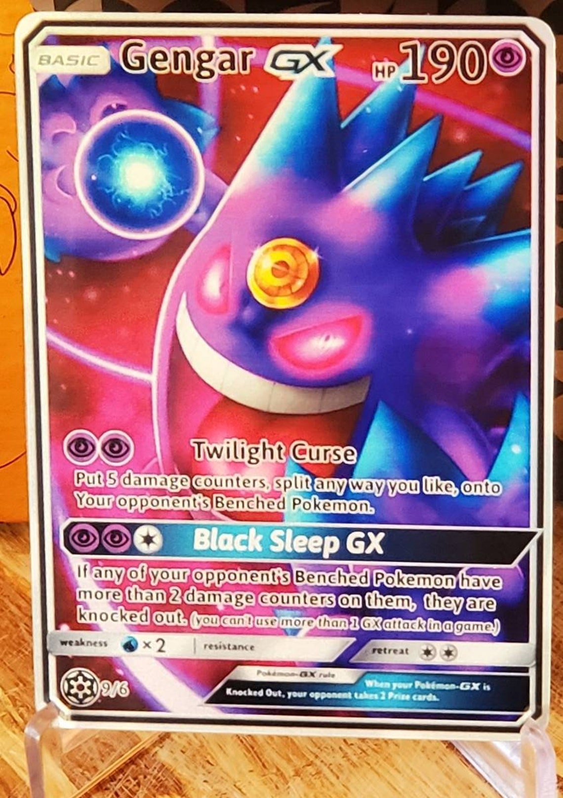 Legendary Rare Shiny POKEMON Gengar Gx Custom Orica Card Etsy