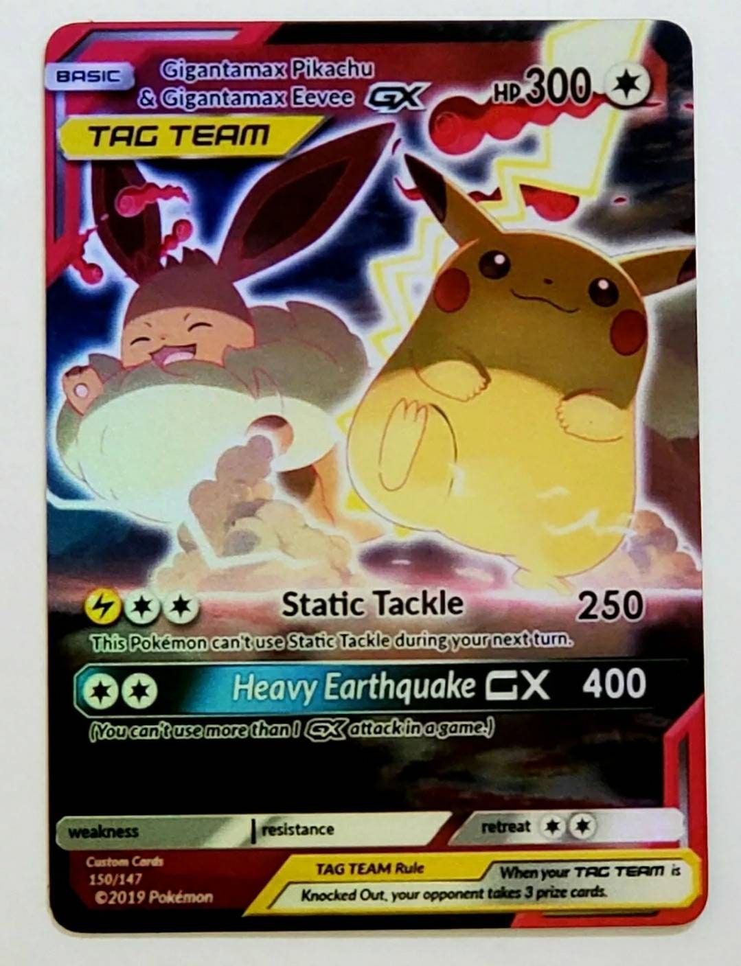 PIKACHU & EEVEE GIGANTIMAX Full Art Holographic Legendary - Etsy