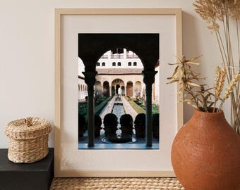 Alhambra Fountain Photo Print, Granada Spain Architecture (Digital Download)