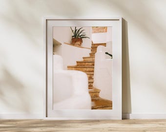 Impression côtière espagnole d'escalier, Roc de Sant Gaietà, décor méditerranéen (téléchargement numérique)
