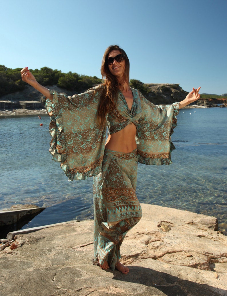 Bohemian set trouser & top ibiza fashion boho style maxi | Etsy