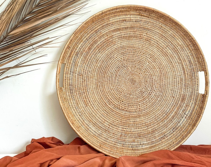 Extra large round basket tray