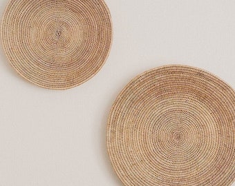 Handwoven Wall Basket Set, African Boho Home Decor