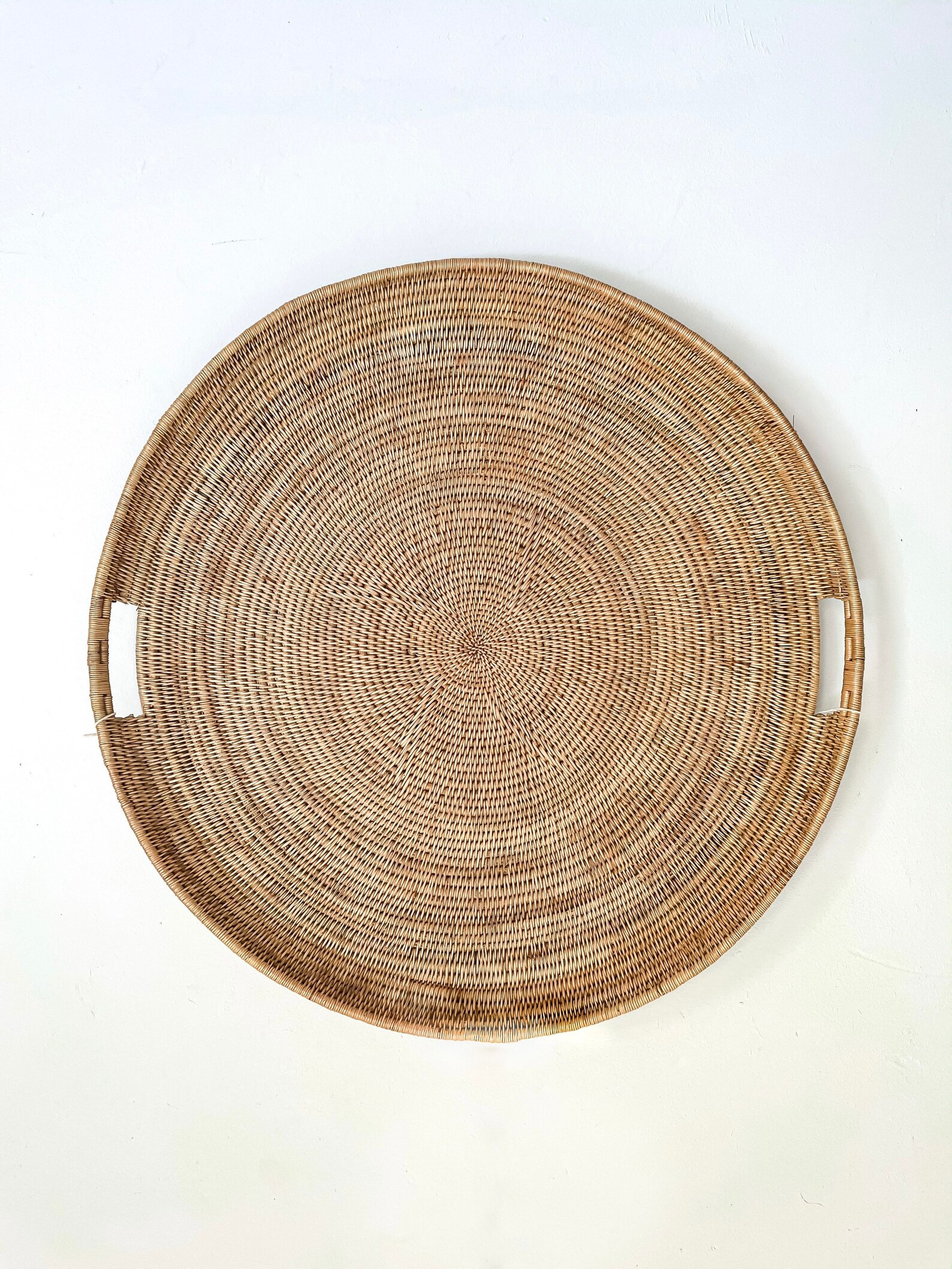Extra large woven round decorative tray wall decor or table Etsy