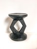 African Tonga stools | raw wood stained black 