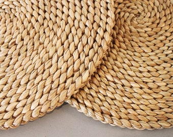 Manteles individuales zambianos tejidos a mano, manteles individuales de junco natural, decoración de mesa bohemia, platos base tejidos, decoración africana para el hogar