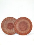 Set of woven placemats for wall or table decor, terracotta decor, rust decor product logo