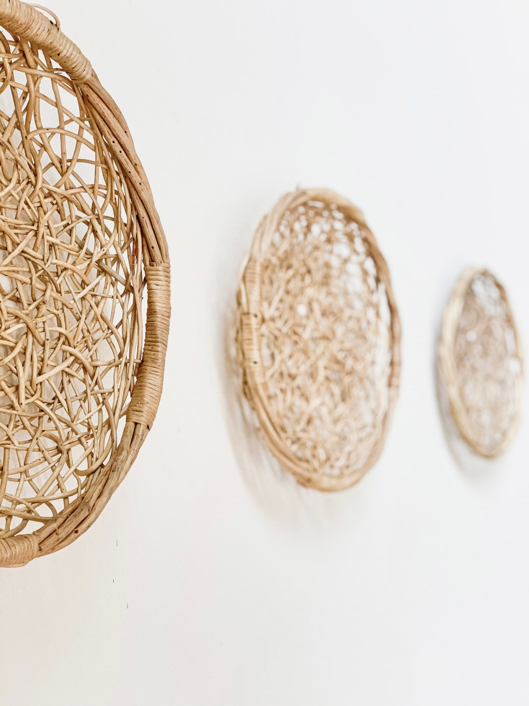 Handmade Woven Wall Baskets, Rustic Boho Home Decor - Etsy