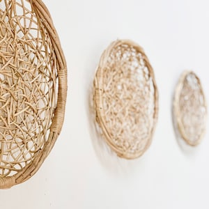 Woven wall baskets, boho wall decor, rustic home decor