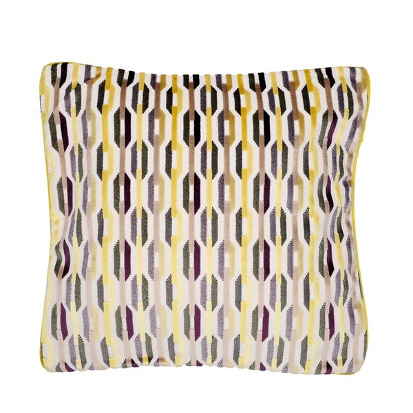 CHEVRON VELVET housse de coussin rectangulaire géométrique - housse d’oreiller jetable 50x50cm 20x20 pouces 100% velours moelleux