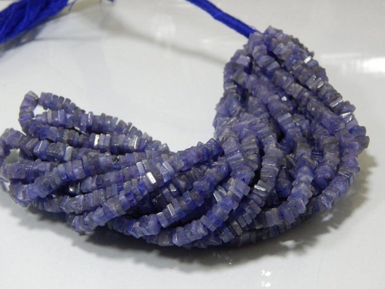 Tanzanite Smooth Square Beads Heishi Shape 4x5.mm Approx 16Inches Natural Top Quality Wholesale Price
