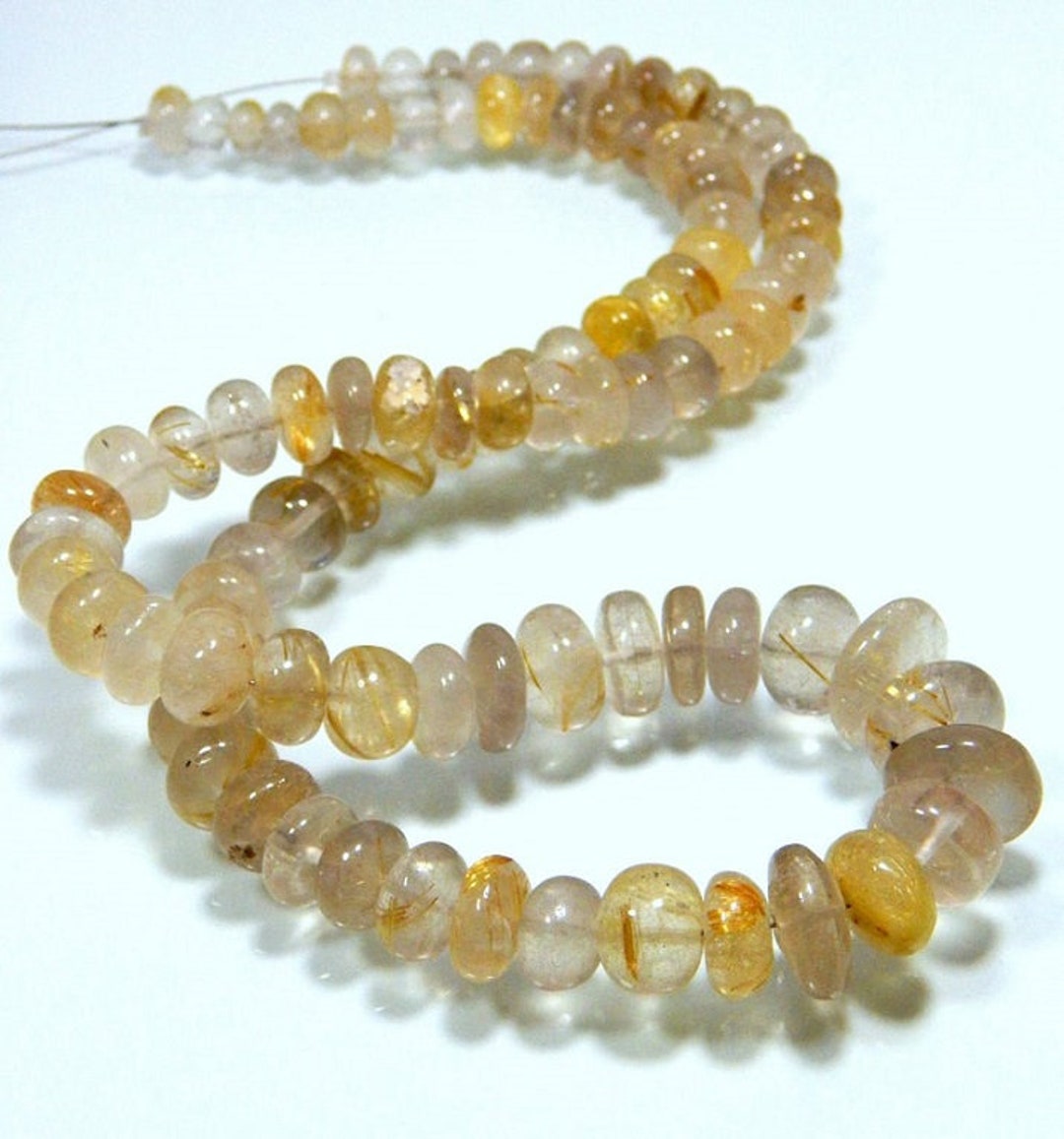 Golden Rutile Smooth Beads Rondelle Shape 6x12.mm Approx - Etsy
