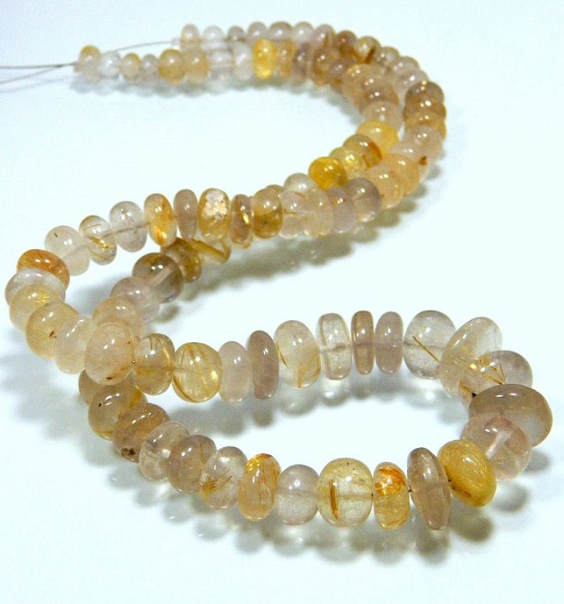 Pink Dot Rutile Smooth Cabochons | Rare Freeform Gems with Natural Inclusions - 7 pieces