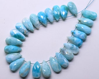 Larimar facettierte Birne Form Briolettes 7x15.mm ca. 1.Match Paar natürliche Top-Qualität Großhandelspreis.