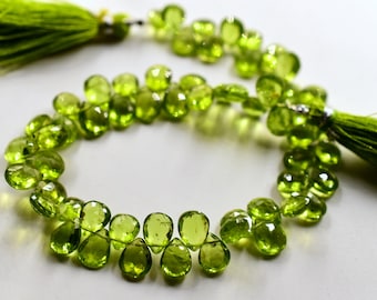 Faceted Tear Drop,Wholesale Peridot Beads Good Quality Natural Peridot Faceted Tear Drops Gemstone Beads,Size 4*6 MM,8 Inches Strand